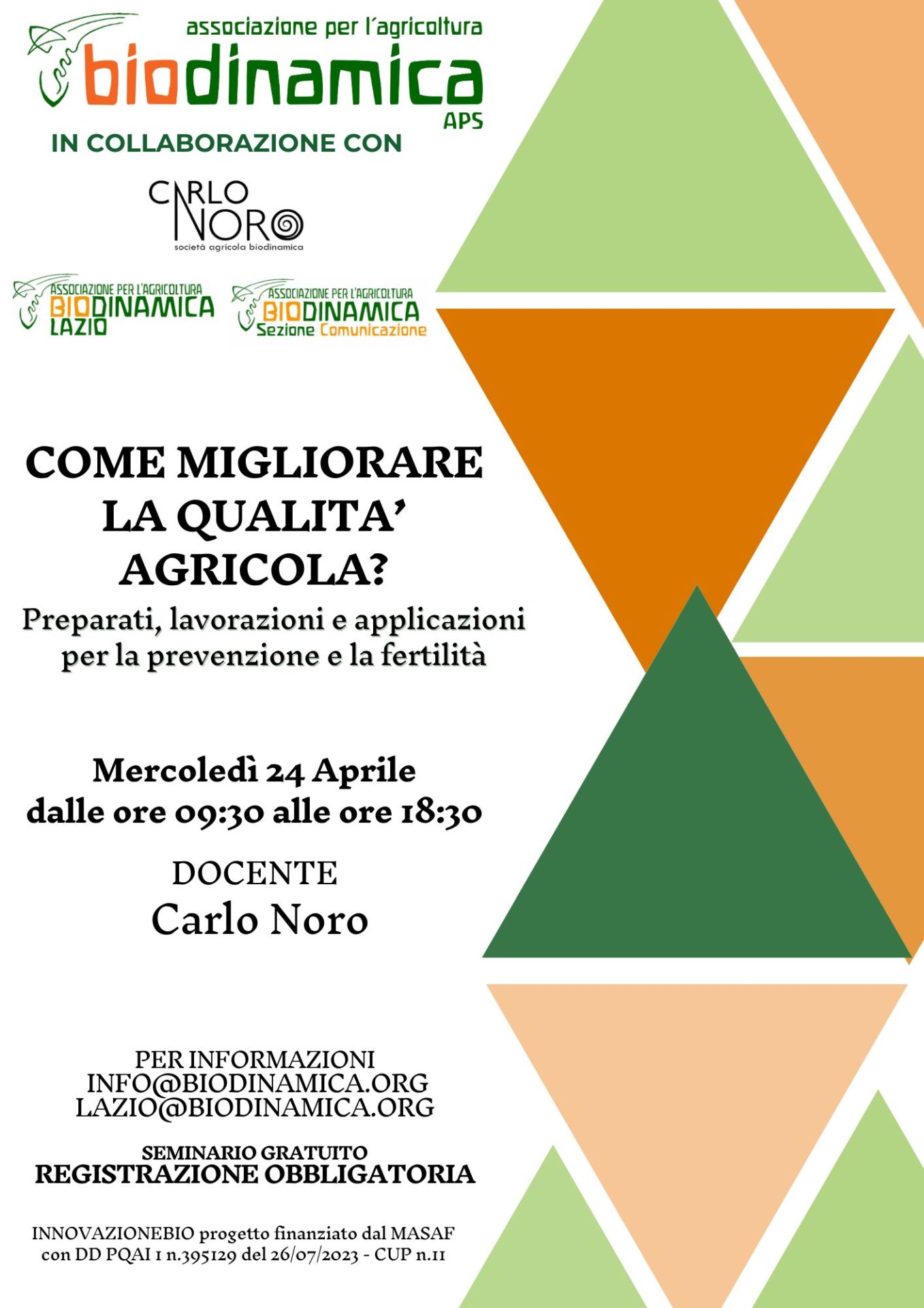 Come migliorare la qualità agricola? Preparati, lavorazioni e applicazioni per la prevenzione e la fertilità. Azienda agricola Carlo Noro, 24 aprile 2024