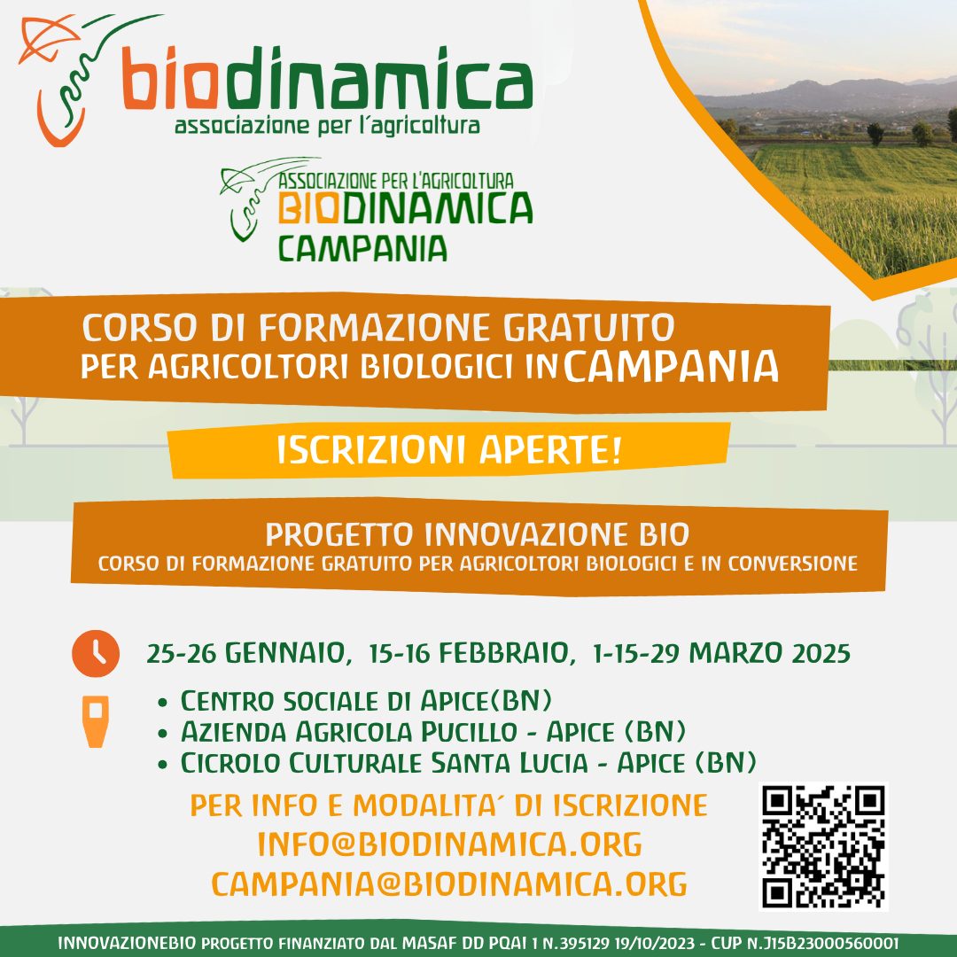 Campania: sette giornate di corso gratuito per agricoltori biologici e in conversione