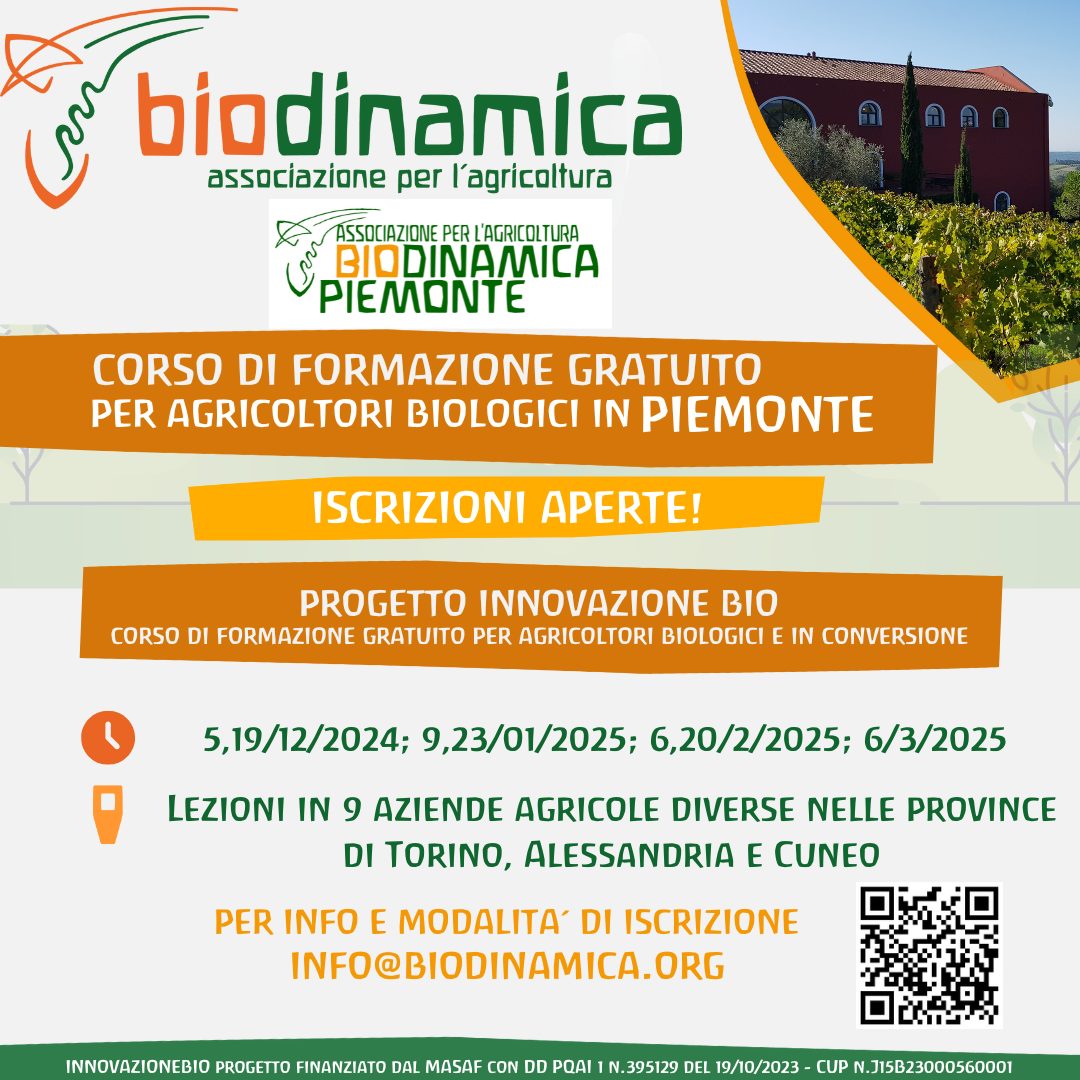 Piemonte: Corso gratuito per agricoltori bio e in conversione