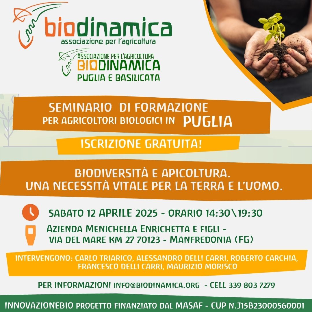Seminario gratuito in Puglia: Biodiversità e apicoltura – 12 aprile 2025 a Manfredonia (FG)