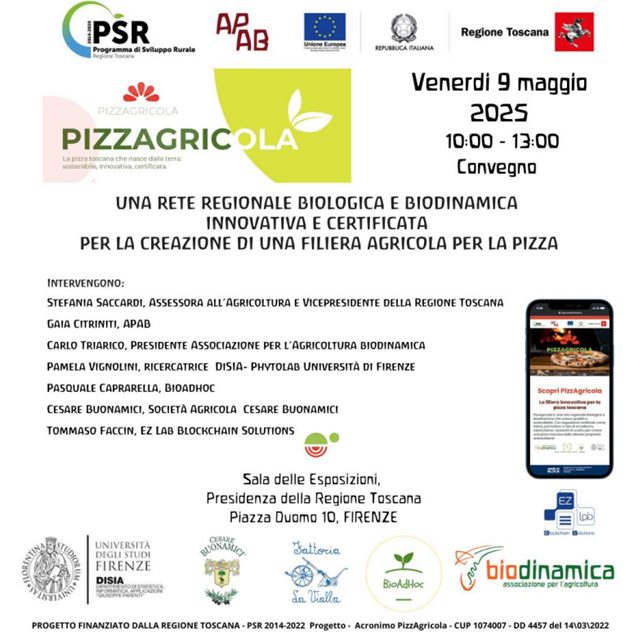 Convegno PizzAgricola per una filiera regionale biologica e biodinamica. 9 maggio 2025, Firenze