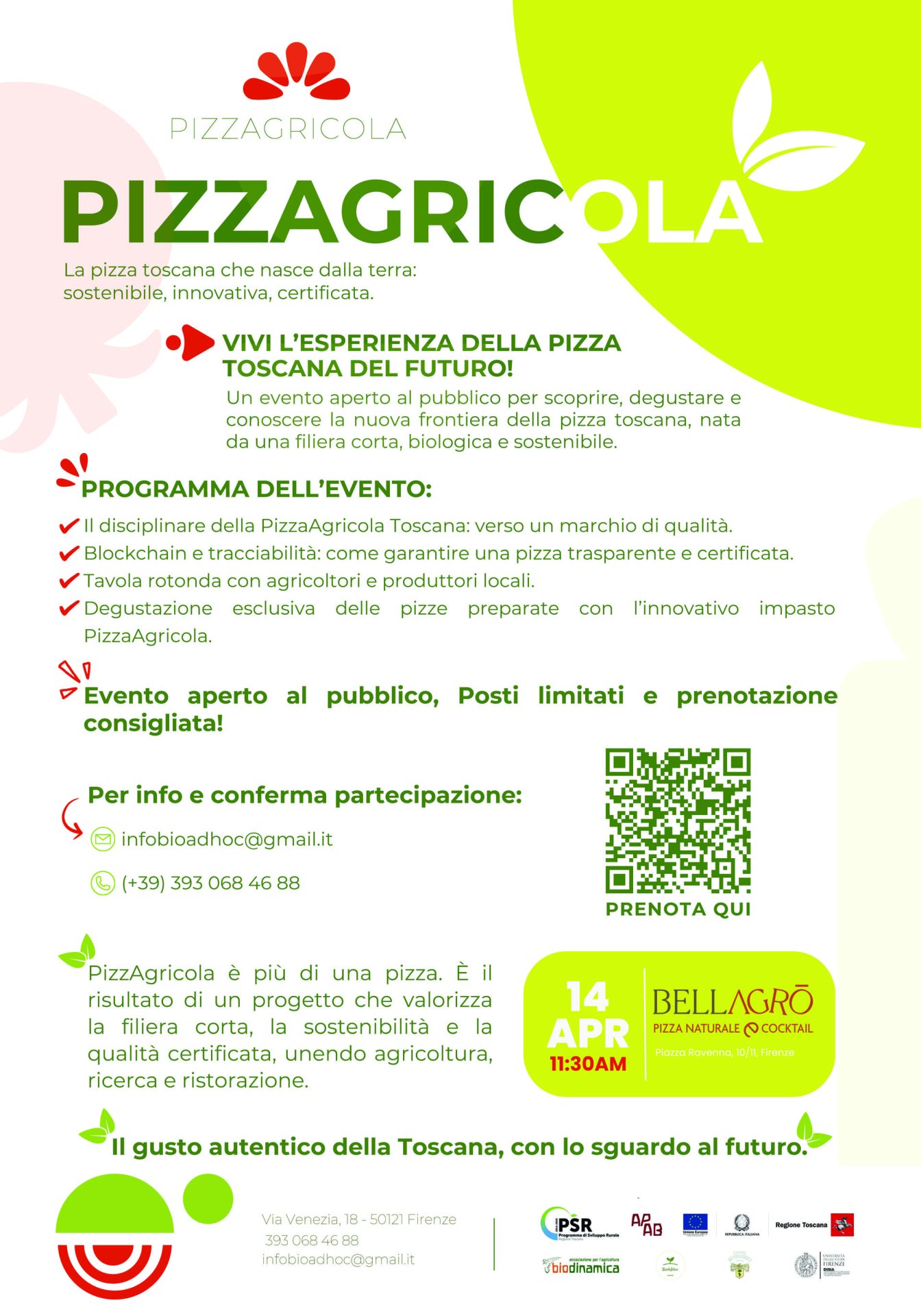 Progetto PizzAgricola, evento aperto al pubblico. Firenze, 14 aprile