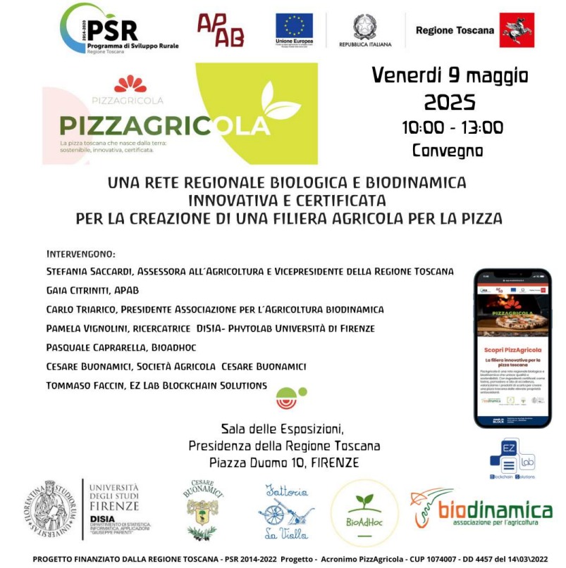 PizzAgricola: la pizza che nasce dalla terra – Un convegno il 9 maggio 2025 per raccontare la nuova filiera agricola bio e biodinamica toscana