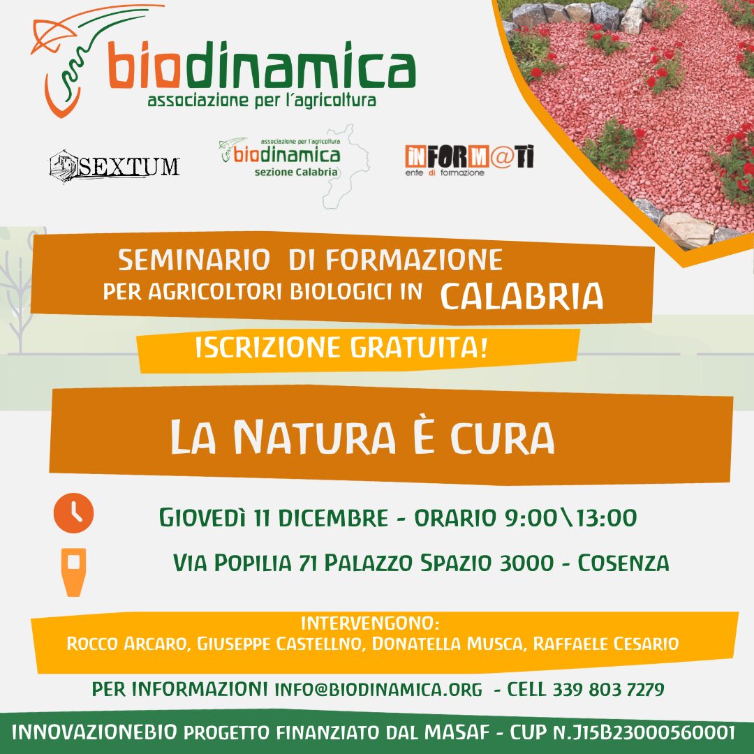 11 dicembre 2025 La natura è cura: seminario gratuito di bioagricoltura in Calabria