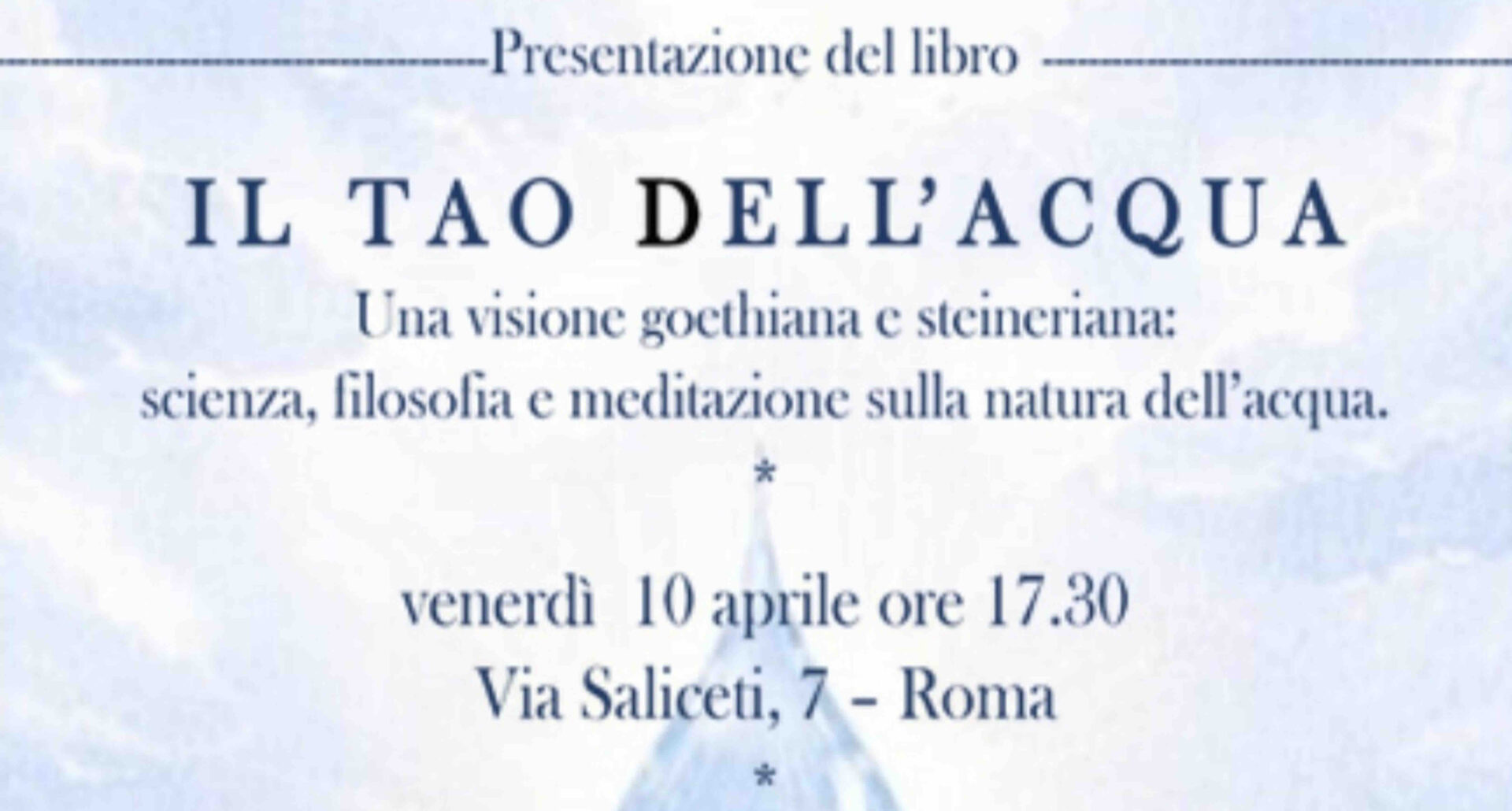Il Tao dell’Acqua a Roma il 10 aprile 2026: Presentazione del libro con Carlo Triarico e Maria Luisa di Summa